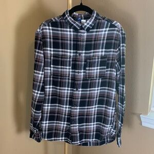H&M Divided Plaid Flannel Shirt Black Red White Yellow Size XS